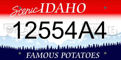 12554A4 Idaho License Plate