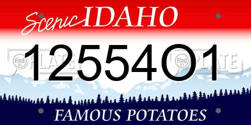 12554O1 Idaho License Plate