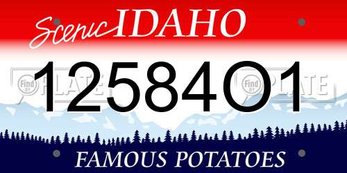 12584O1 Idaho License Plate