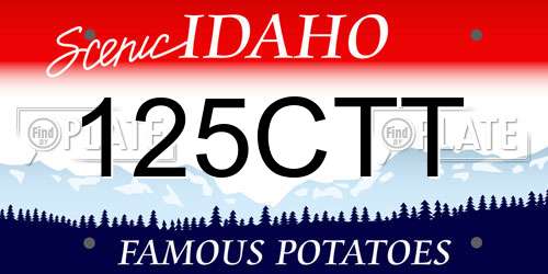 125CTT Idaho License Plate