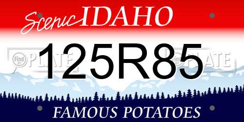 125R85 Idaho License Plate