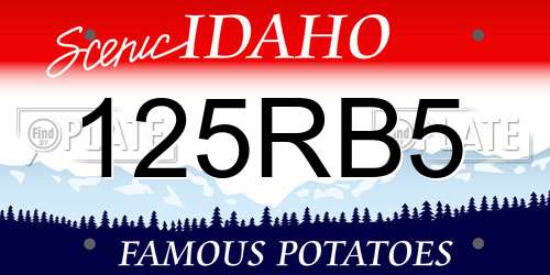 125RB5 Idaho License Plate