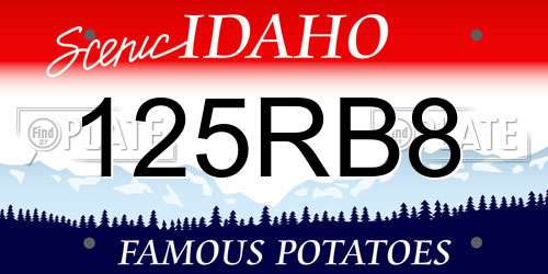125RB8 Idaho License Plate