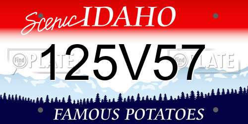 125V57 Idaho License Plate