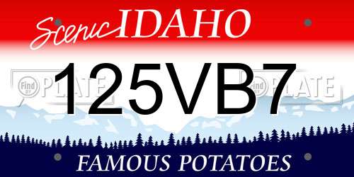 125VB7 Idaho License Plate