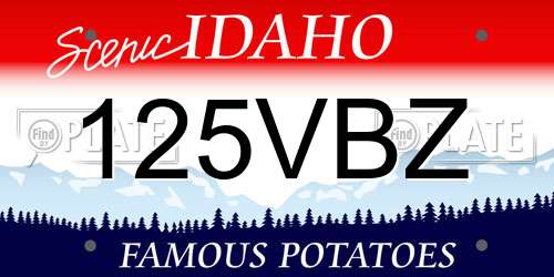 125VBZ Idaho License Plate