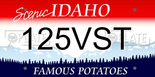 125VST Idaho License Plate