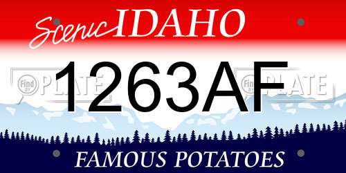 1263AF Idaho License Plate