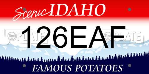 126EAF Idaho License Plate