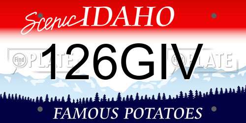 126GIV Idaho License Plate