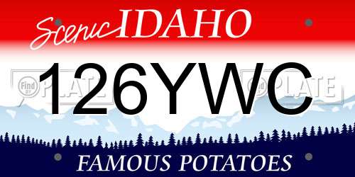 126YWC Idaho License Plate