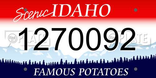 1270092 Idaho License Plate