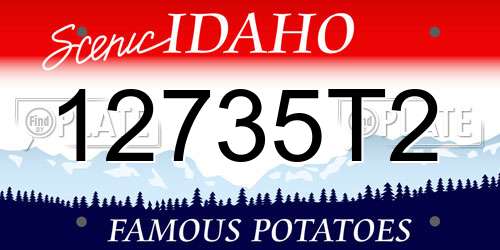 12735T2 Idaho License Plate