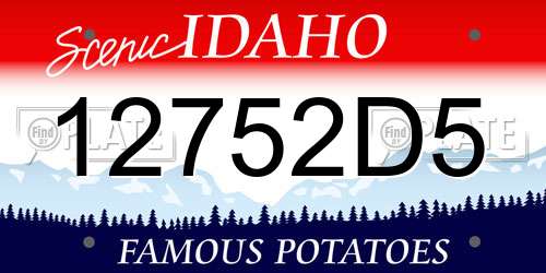 12752D5 Idaho License Plate