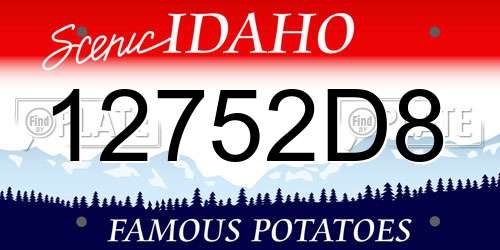 12752D8 Idaho License Plate