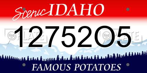 12752O5 Idaho License Plate