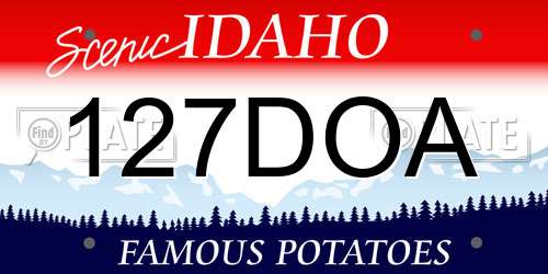 127DOA Idaho License Plate