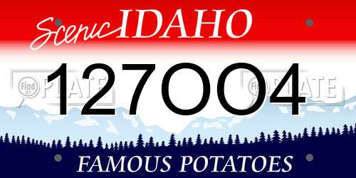 127OO4 Idaho License Plate