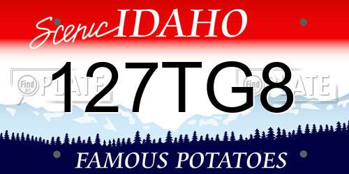 127TG8 Idaho License Plate