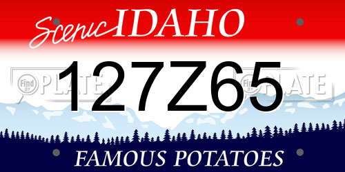 127Z65 Idaho License Plate