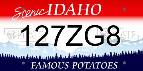 127ZG8 Idaho License Plate