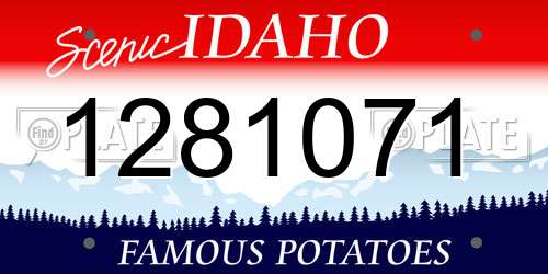 1281071 Idaho License Plate