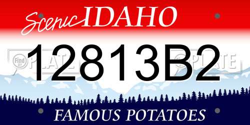 12813B2 Idaho License Plate