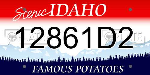 12861D2 Idaho License Plate