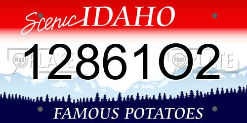 12861O2 Idaho License Plate