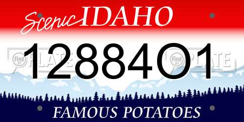 12884O1 Idaho License Plate