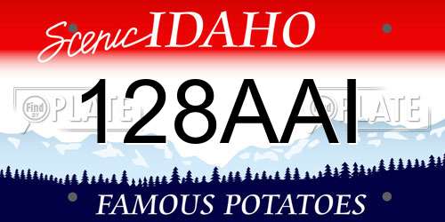 128AAI Idaho License Plate