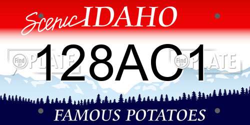 128AC1 Idaho License Plate