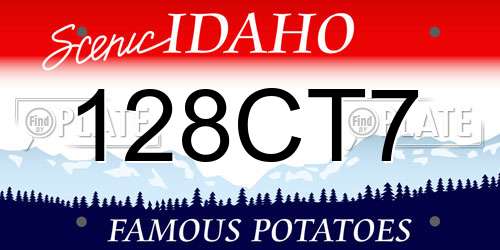 128CT7 Idaho License Plate