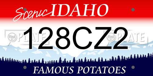 128CZ2 Idaho License Plate