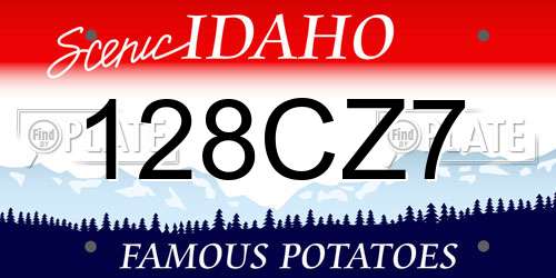 128CZ7 Idaho License Plate