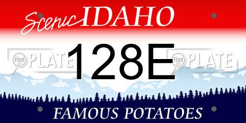 128E Idaho License Plate