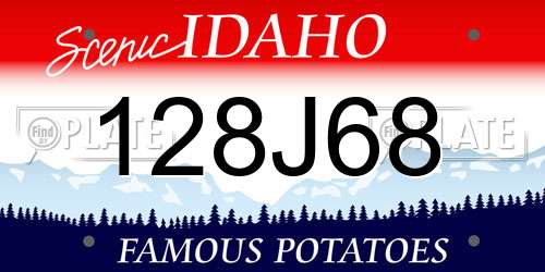 128J68 Idaho License Plate
