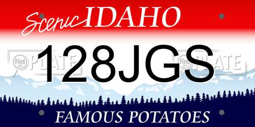 128JGS Idaho License Plate
