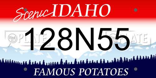 128N55 Idaho License Plate