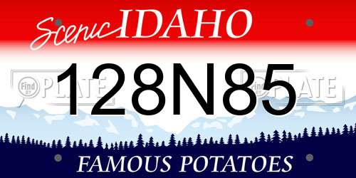 128N85 Idaho License Plate