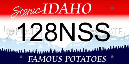 128NSS Idaho License Plate