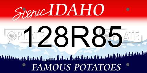 128R85 Idaho License Plate