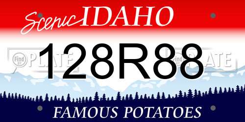 128R88 Idaho License Plate