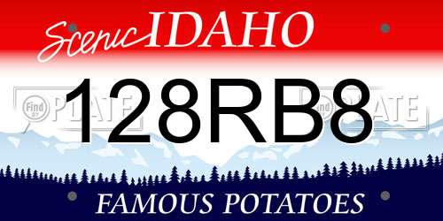 128RB8 Idaho License Plate