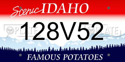 128V52 Idaho License Plate