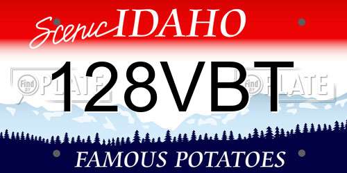 128VBT Idaho License Plate