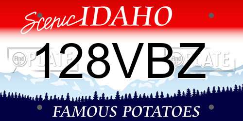 128VBZ Idaho License Plate
