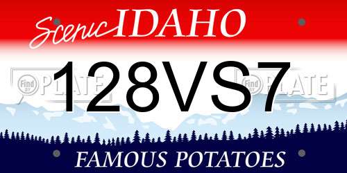 128VS7 Idaho License Plate