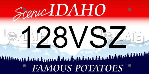 128VSZ Idaho License Plate