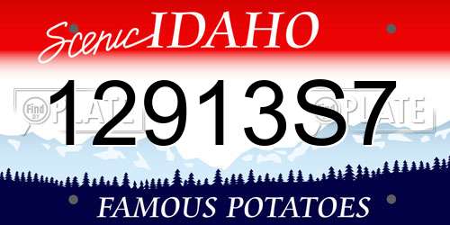 12913S7 Idaho License Plate